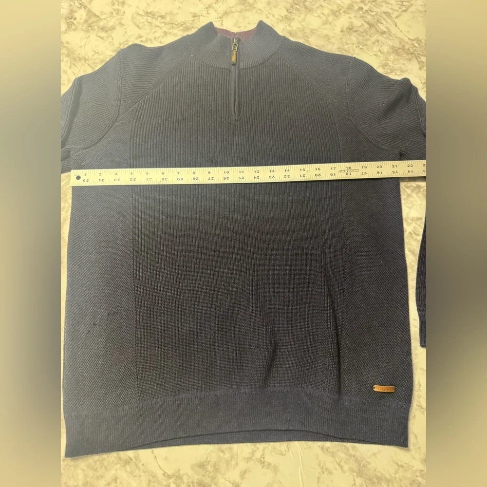 Ted Barker Men’s Sweater Blue Navy Sz 5 Quarter Zip